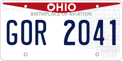 OH license plate GOR2041