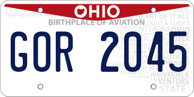 OH license plate GOR2045