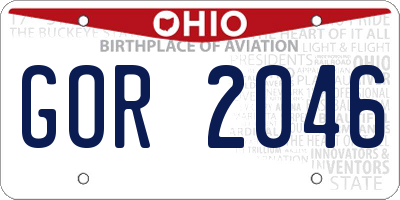 OH license plate GOR2046