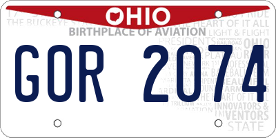 OH license plate GOR2074