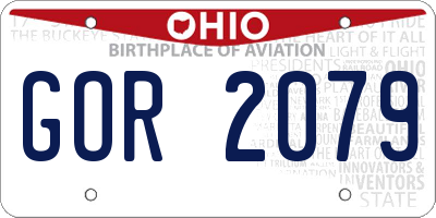 OH license plate GOR2079