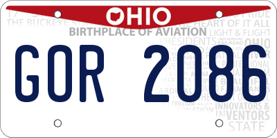 OH license plate GOR2086
