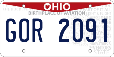 OH license plate GOR2091