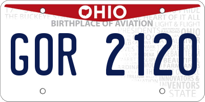 OH license plate GOR2120