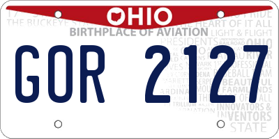 OH license plate GOR2127
