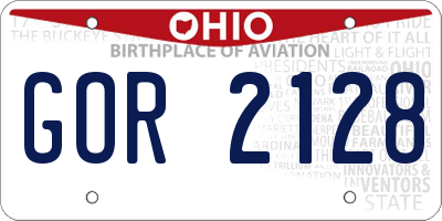 OH license plate GOR2128