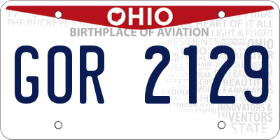 OH license plate GOR2129