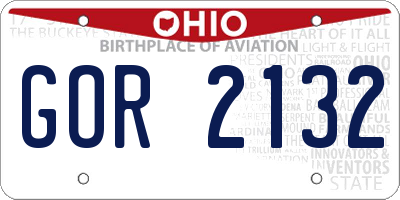 OH license plate GOR2132