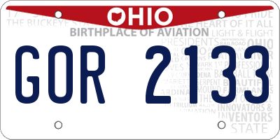 OH license plate GOR2133
