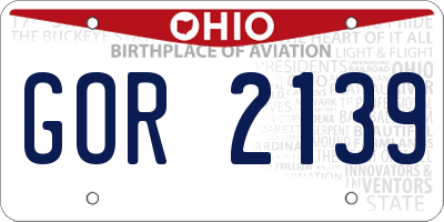 OH license plate GOR2139