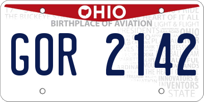 OH license plate GOR2142