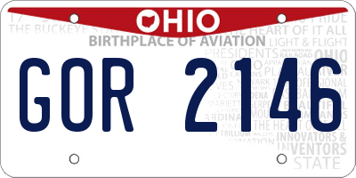 OH license plate GOR2146