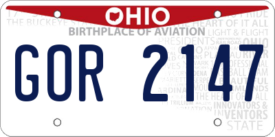 OH license plate GOR2147