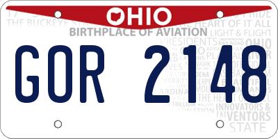 OH license plate GOR2148