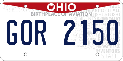 OH license plate GOR2150