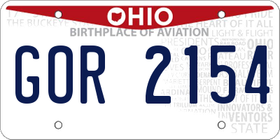 OH license plate GOR2154