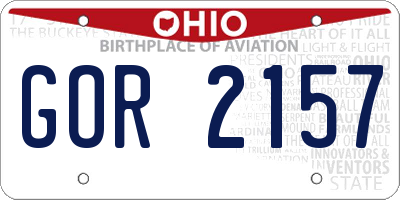OH license plate GOR2157