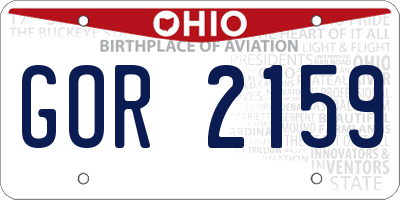 OH license plate GOR2159