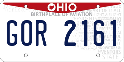 OH license plate GOR2161