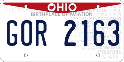 OH license plate GOR2163