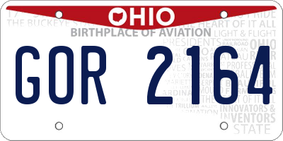 OH license plate GOR2164