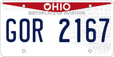 OH license plate GOR2167