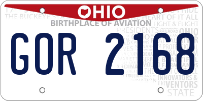 OH license plate GOR2168