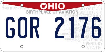 OH license plate GOR2176
