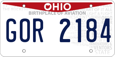 OH license plate GOR2184