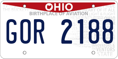 OH license plate GOR2188