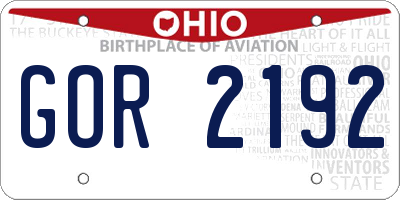 OH license plate GOR2192