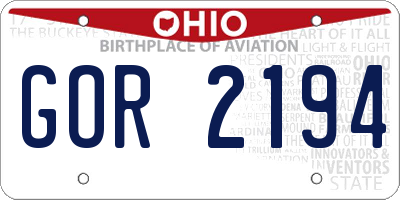 OH license plate GOR2194