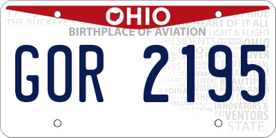 OH license plate GOR2195