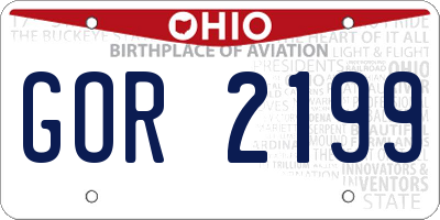 OH license plate GOR2199