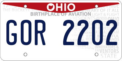OH license plate GOR2202