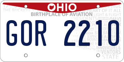 OH license plate GOR2210