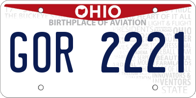OH license plate GOR2221
