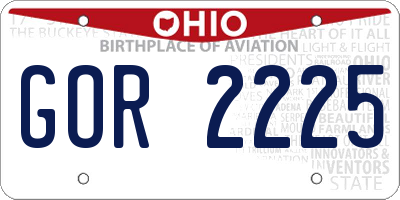OH license plate GOR2225