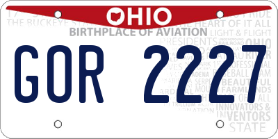 OH license plate GOR2227