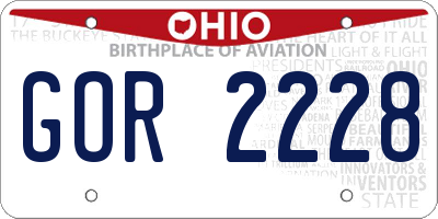 OH license plate GOR2228