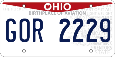 OH license plate GOR2229
