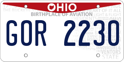 OH license plate GOR2230