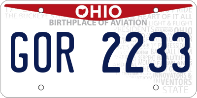 OH license plate GOR2233