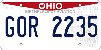OH license plate GOR2235
