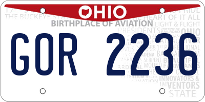 OH license plate GOR2236