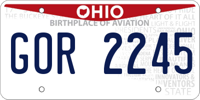 OH license plate GOR2245