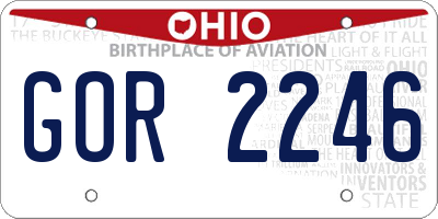 OH license plate GOR2246