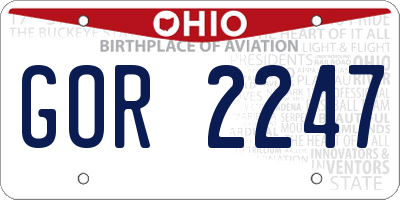 OH license plate GOR2247