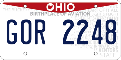 OH license plate GOR2248