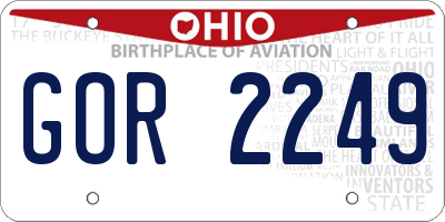 OH license plate GOR2249